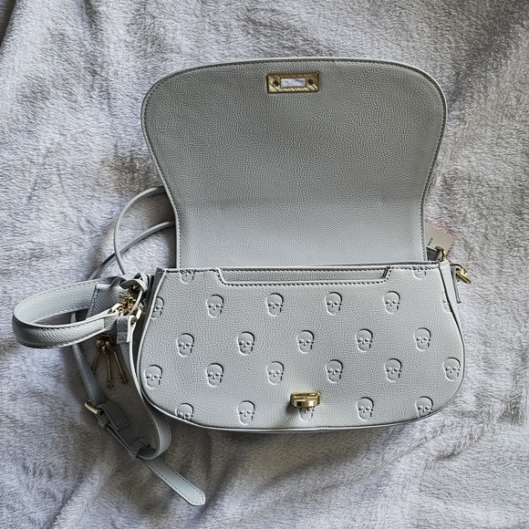 Betsey Johnson Blue Aura Skull Embossed Shoulder Bag - Picture 5 of 5